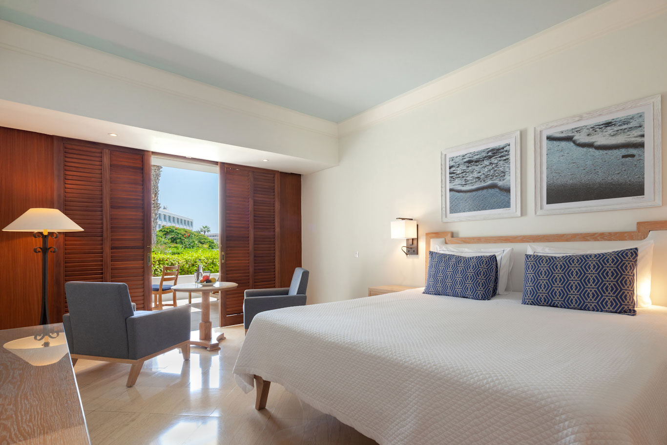 A terrace garden view bedroom at Annabelle Hotel, Paphos, Cyprus