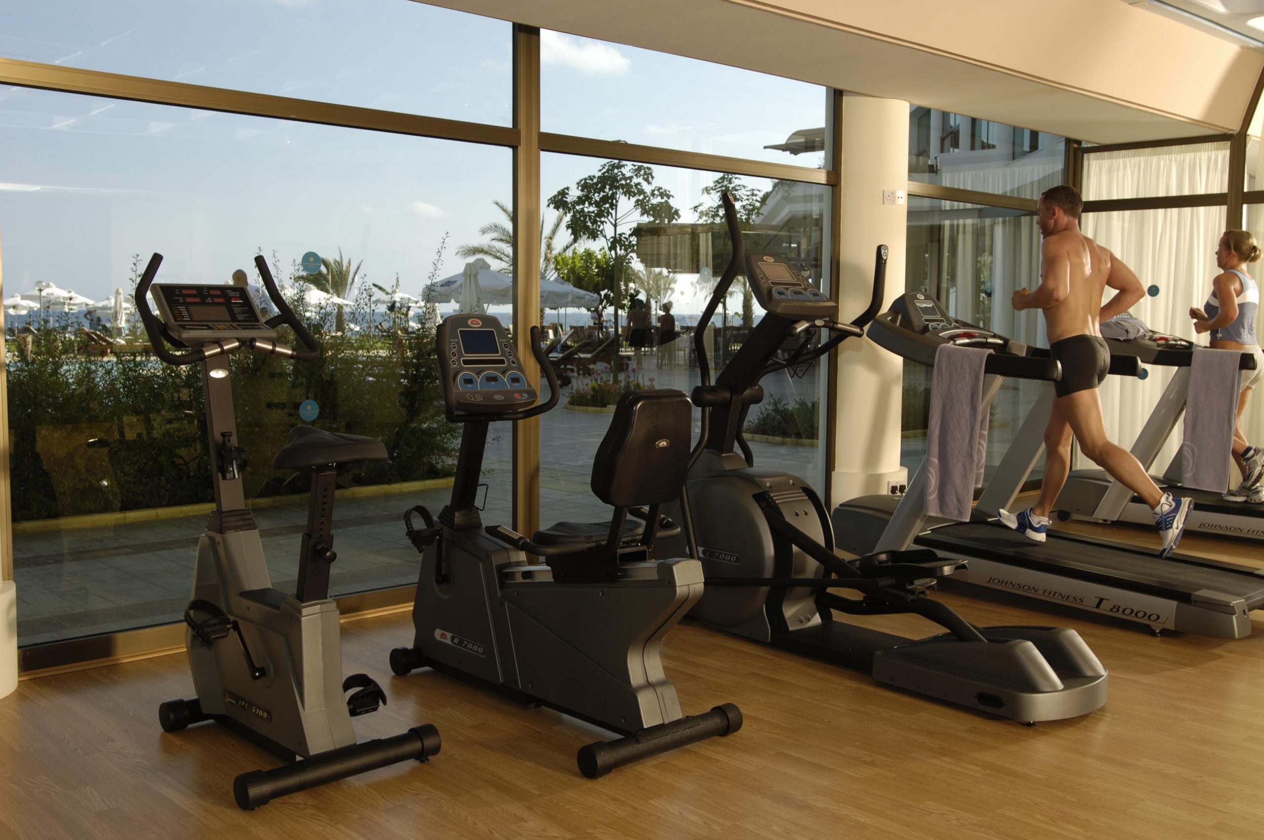 Exercise in the gym at Constantinou Bros Athena Royal Beach hotel Paphos, Cyprus