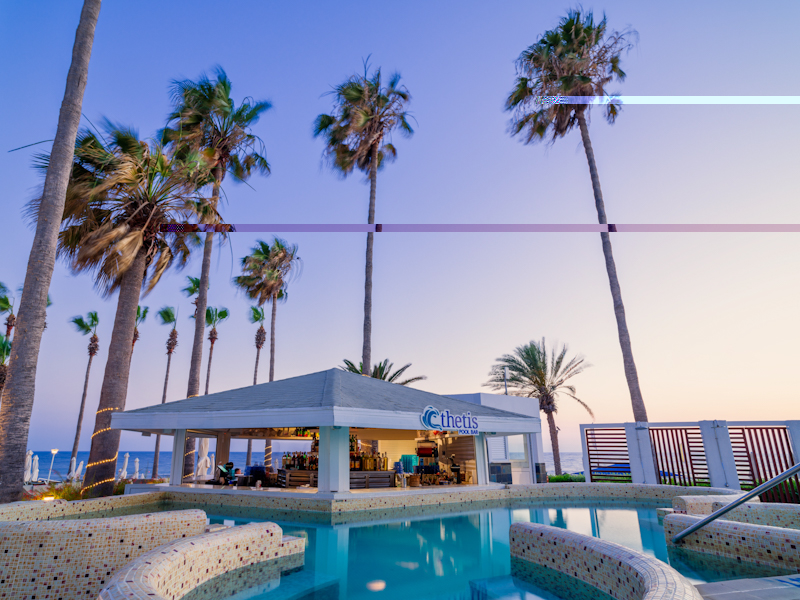 The pool area at the Cypria Maris Beach Hotel and Spa, Paphos, Cyprus. Golf Planet Holidays.