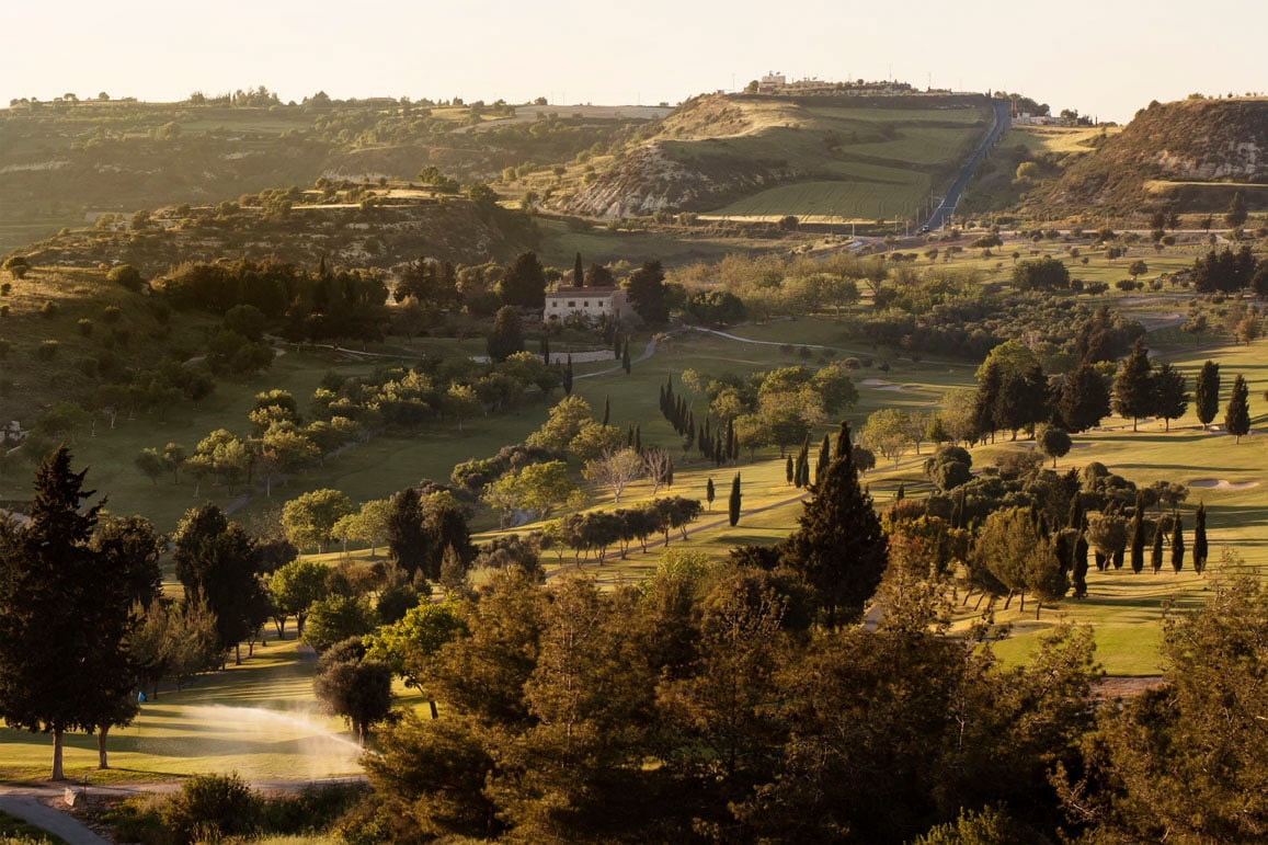 Looking down over Minthis Hills golf course, Paphos, Cyprus