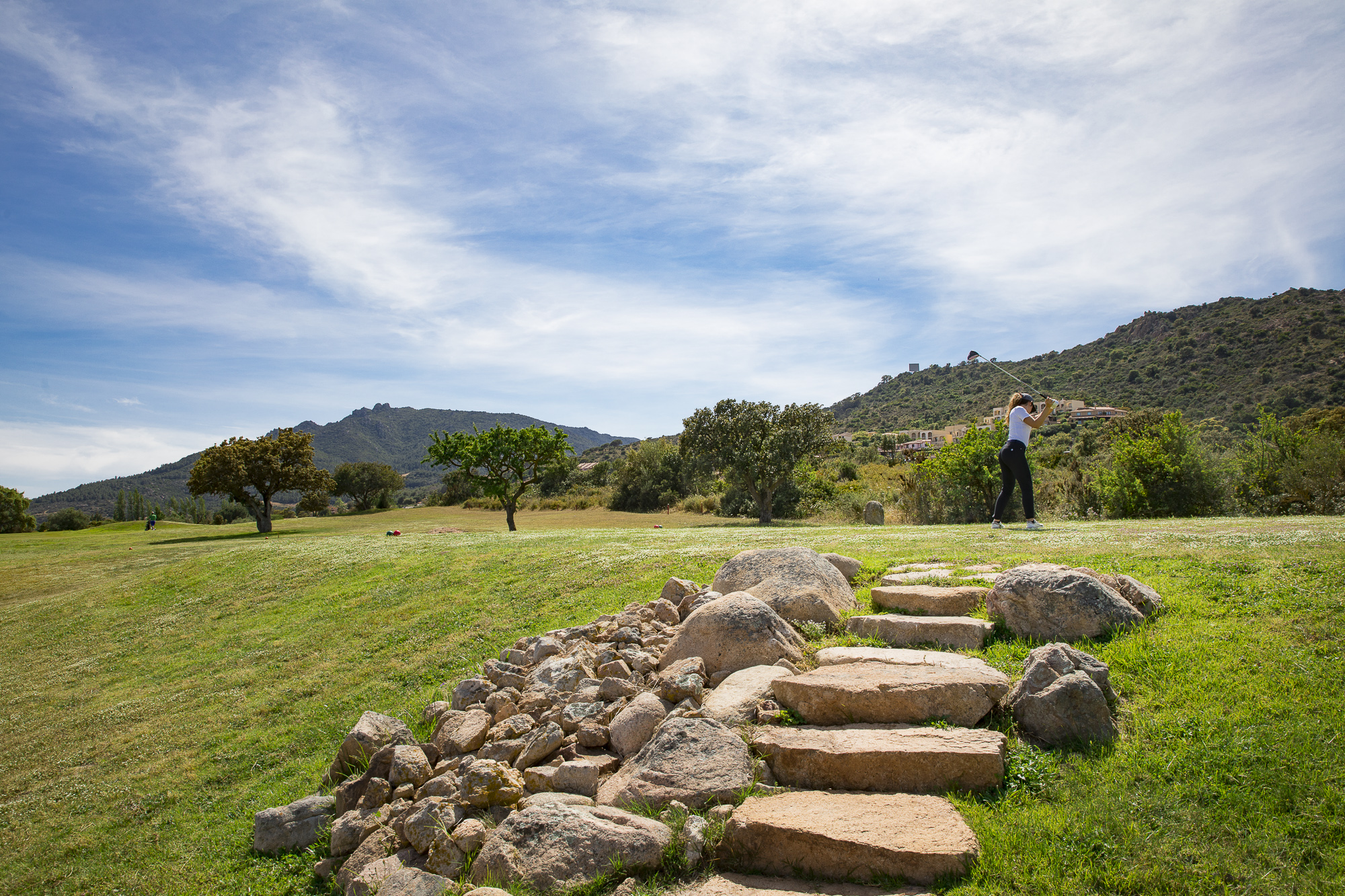 On the tee at Is Molas Resort Golf Club, Sardinia