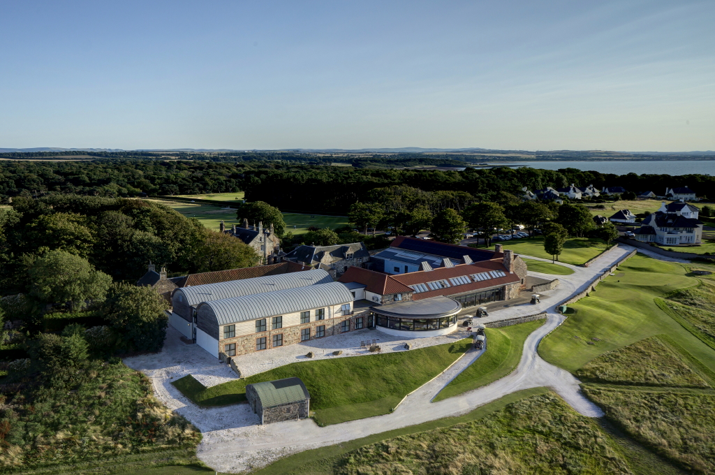 Bird's eye view of Craigielaw Golf Club, East Lothian, Scotland