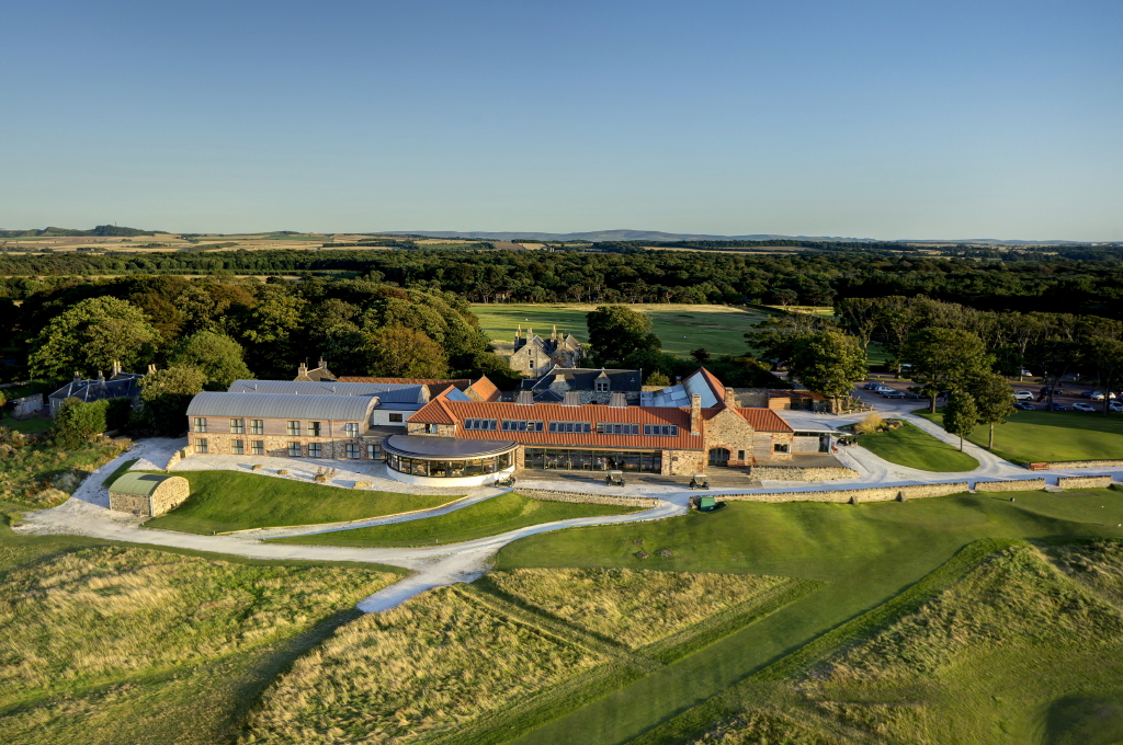 An aerial view of Craigielaw Golf Club, East Lothian, Scotland