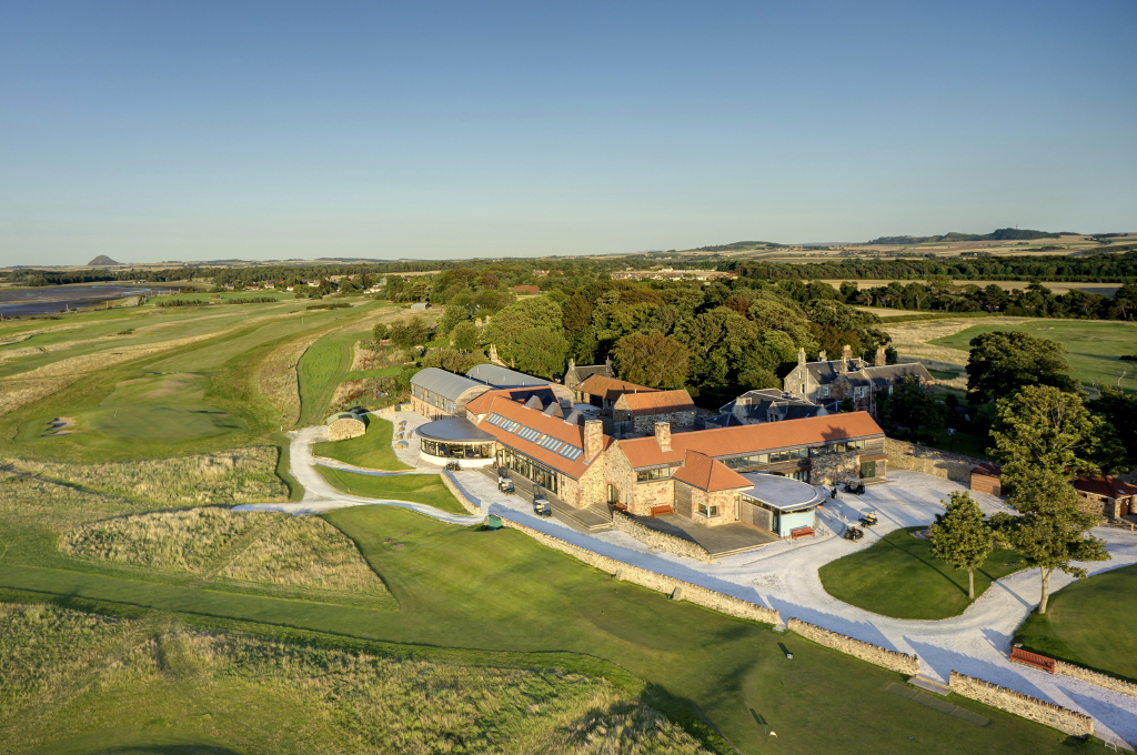 The clubhouse at Craigielaw Golf Club, East Lothian, Scotland