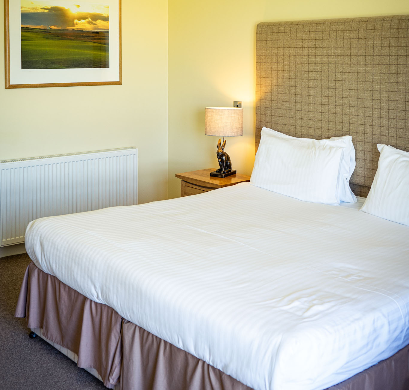 The bedrooms are comfortable at Craigielaw Golf Club, East Lothian, Scotland