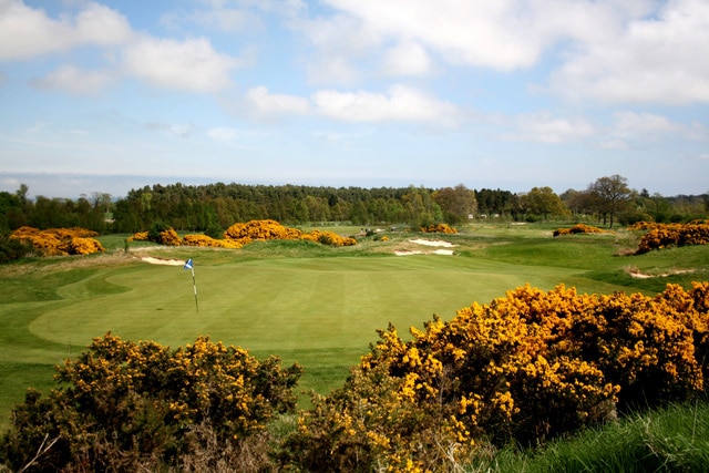 View of the green at Dukes at St Andrews Golf Course, Scotland. Golf Planet Holidays