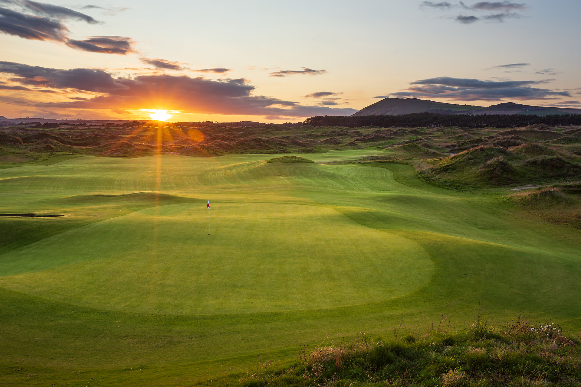 Sunset over Dumbarnie Links, Fife, Scotland