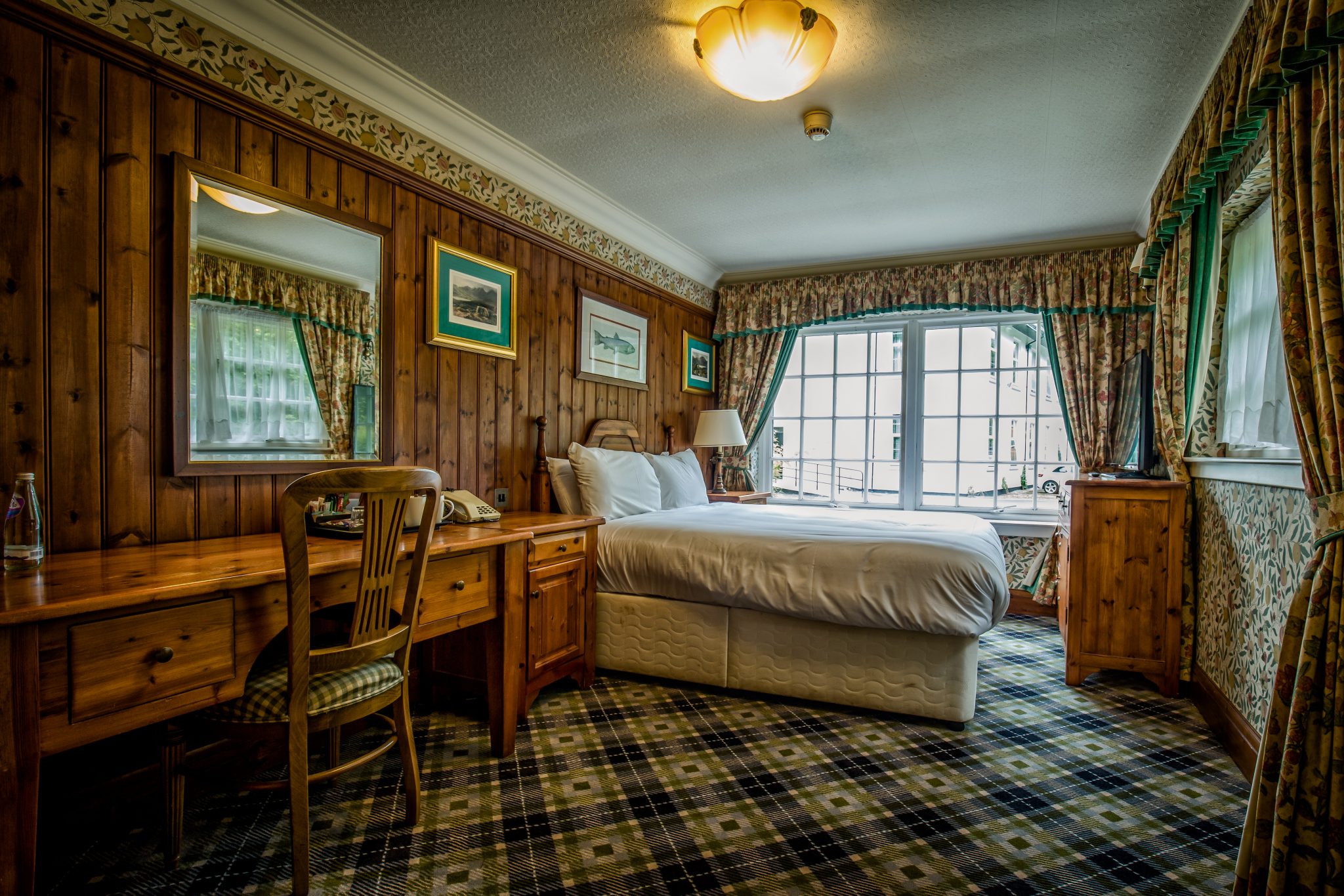 A bedroom at Dunkeld House Hotel, Perthshire, Scotland