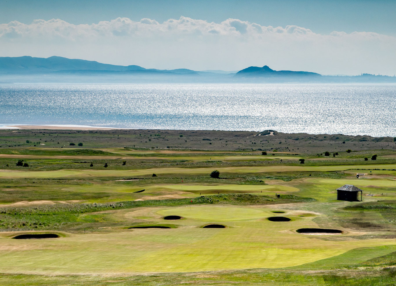 The seventh hole at Gullane Golf Club, East Lothian, Scotland