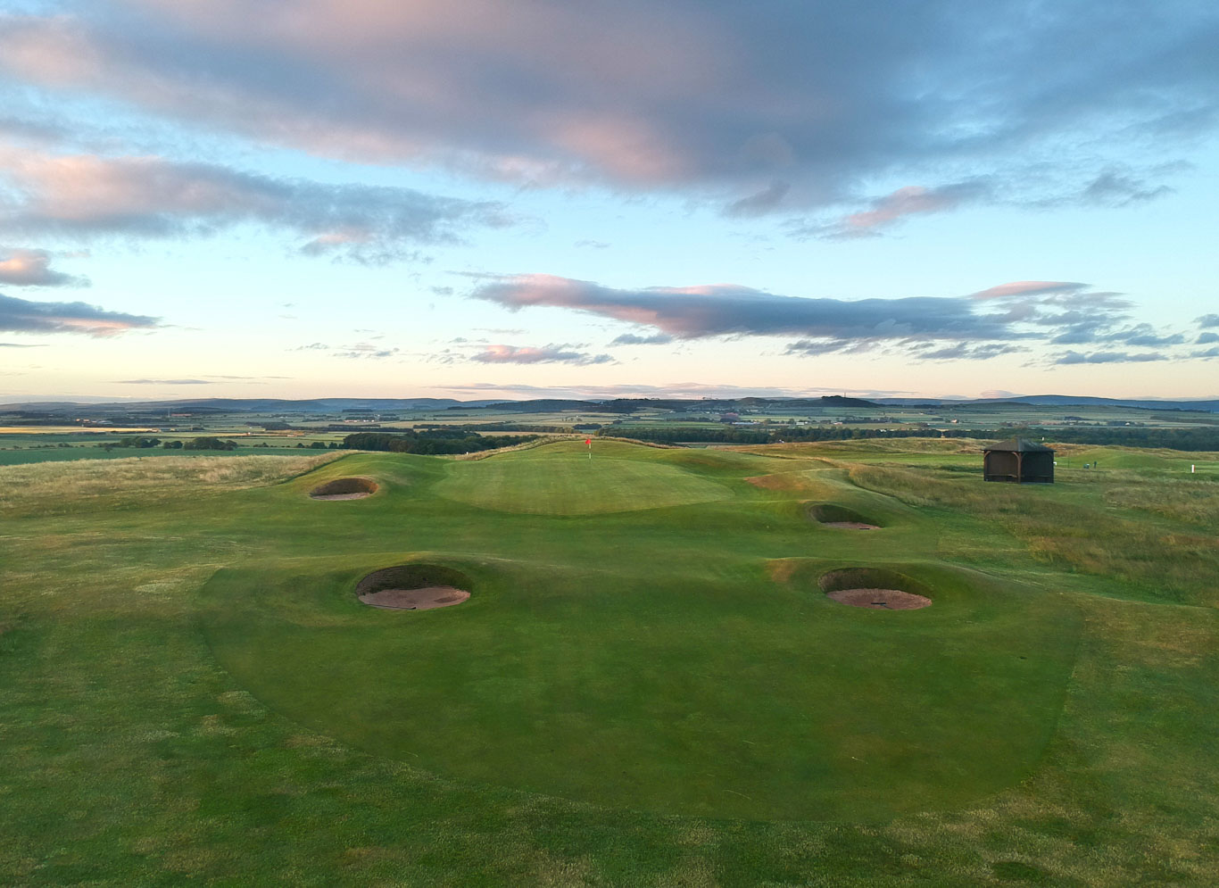 Approach to the green at Gullane Golf Club, East Lothian, Scotland