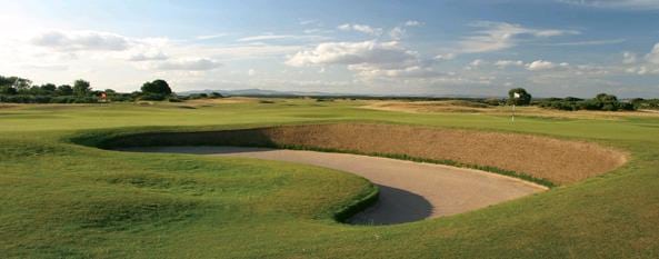 Immaculate bunkers on The Old Course at St Andrews, Scotland