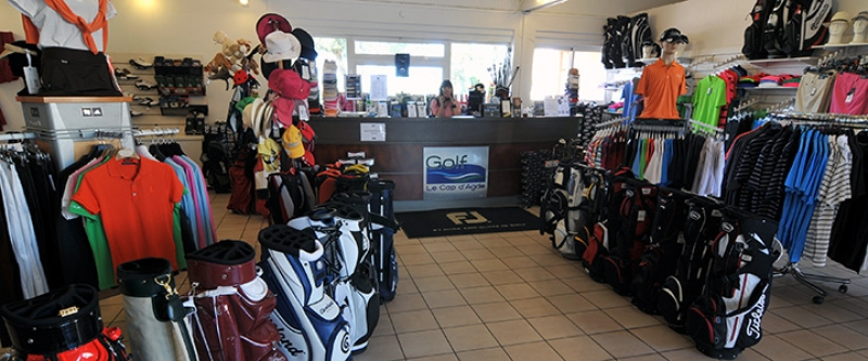 The shop at Cap d'Agde Golf Club, south of France. Golf Planet Holidays