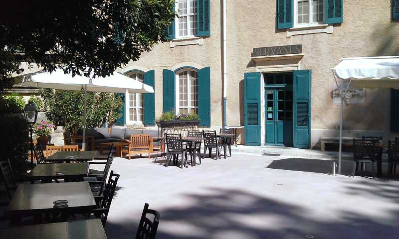 Terrace at Chateau de Servanes, Les Baux de Provence, France. Golf Planet Holidays