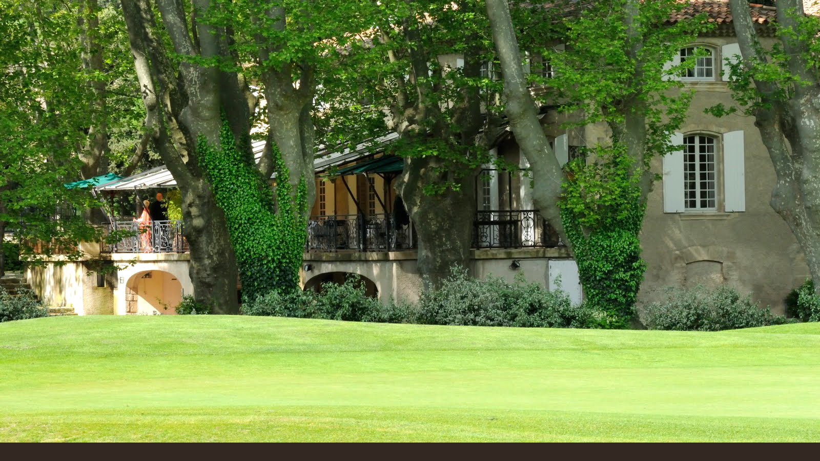 The terrace at Moulin de Vernegues, Mallemort, France