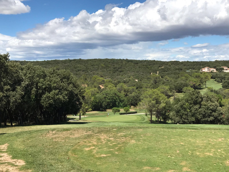 Down the fairway at Nimes Vacquerolles Golf Club south of, France. Golf Planet Holidays