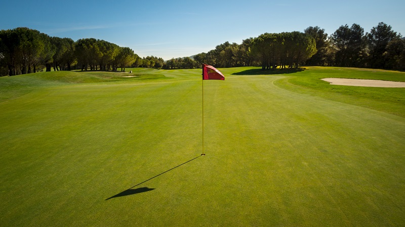 On the green at Pont Royal Golf Club, south of France. Golf Planet Holidays