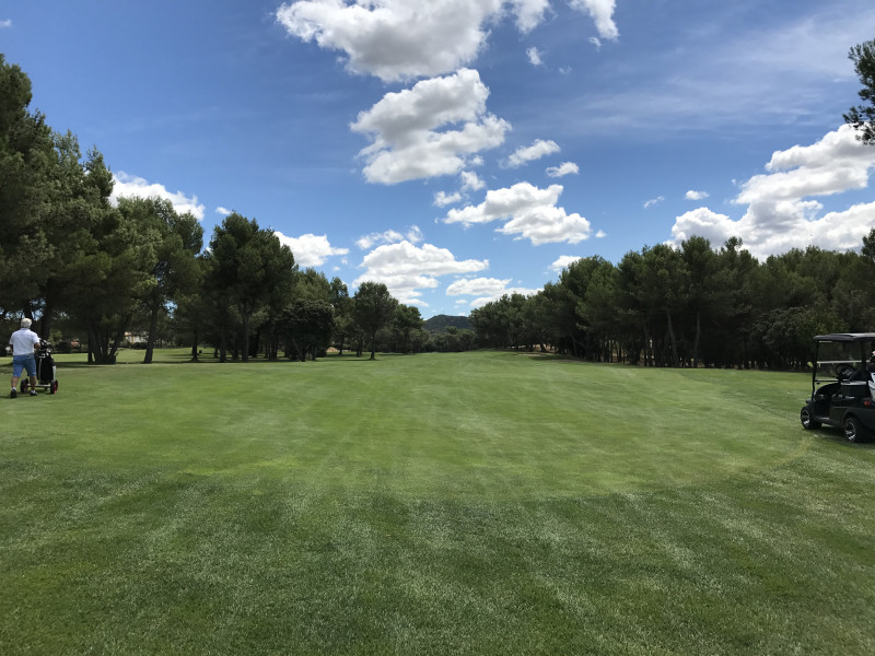 Heading down the fairway at Pont Royal Golf Club, south of France. Golf Planet Holidays