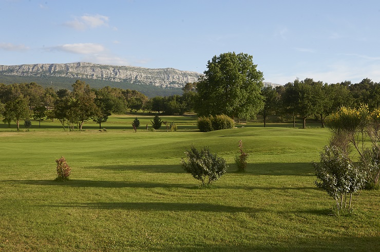 Stunning backdrop at Sainte Baume Golf Club, Nans les Pins, Provence, France. Golf Planet Holidays.