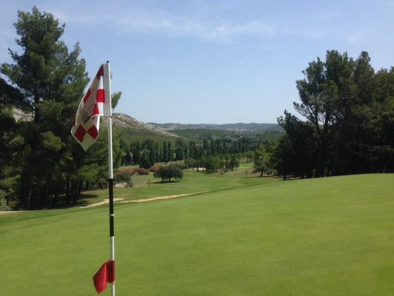 View from the green at Servanes Golf Club, south of France. Golf Planet Holidays