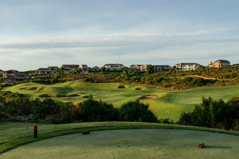 Challenging drive ahead at Pezula Golf Club, Knysna, Garden Route, South Africa. Golf Planet Holidays.