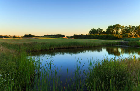 Over the water at Cooden Beach Golf Club, Bexhill-on-Sea, England