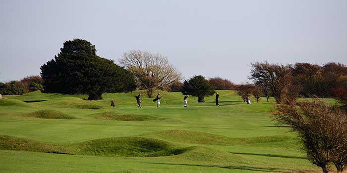 The fifth hole at the Dyke Golf Club, Brighton, England