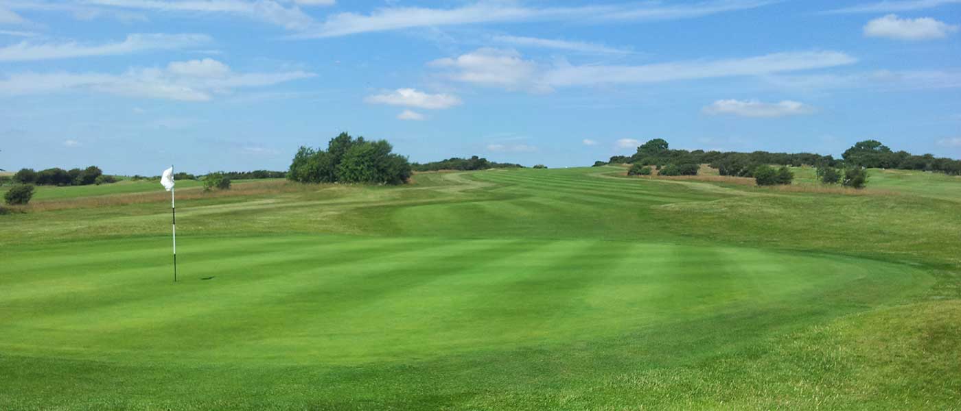 Down the fairway at Dyke Golf Club, Brighton, England