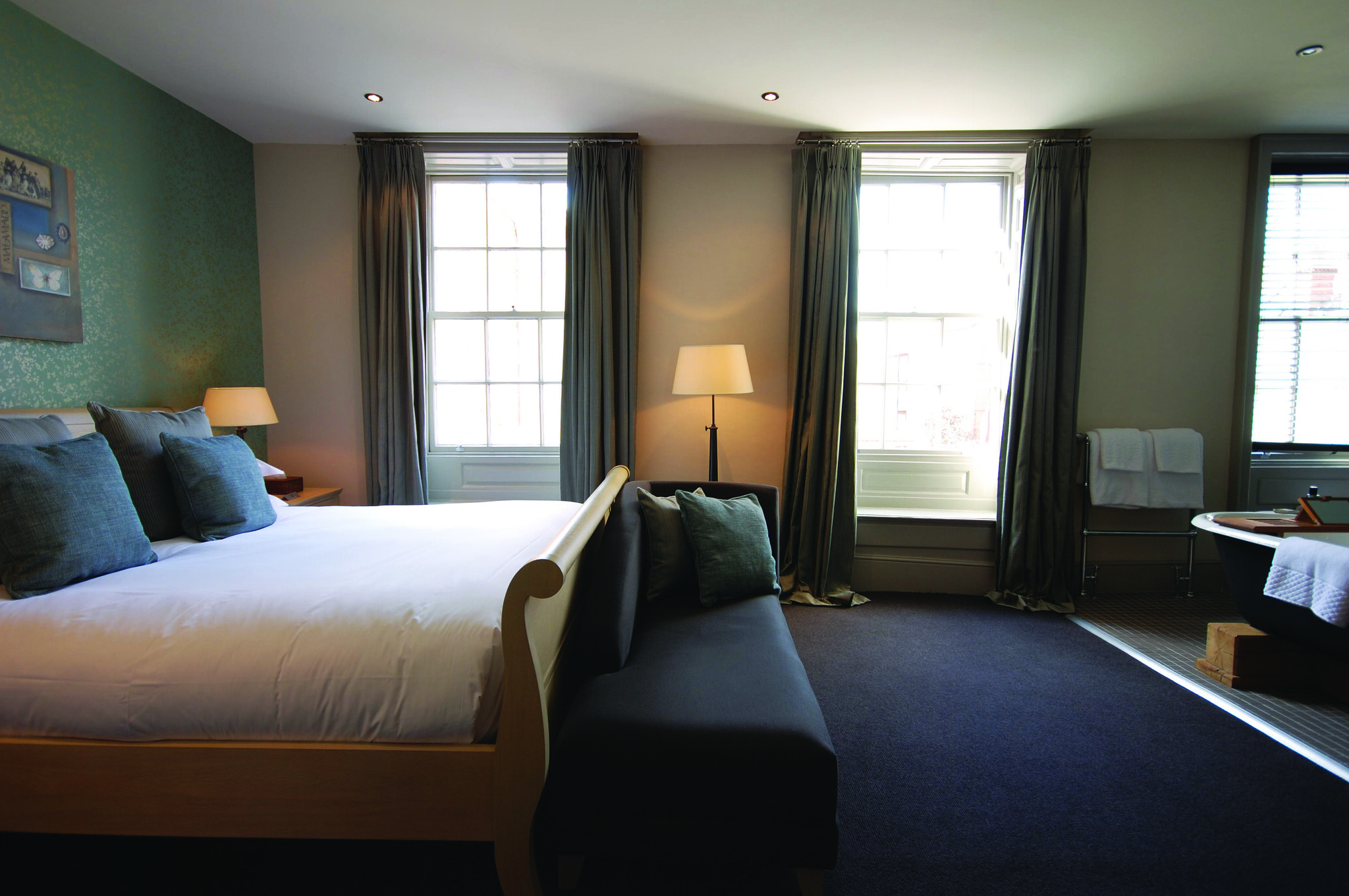 A large bedroom at Hotel du Vin, Poole, Dorset, England