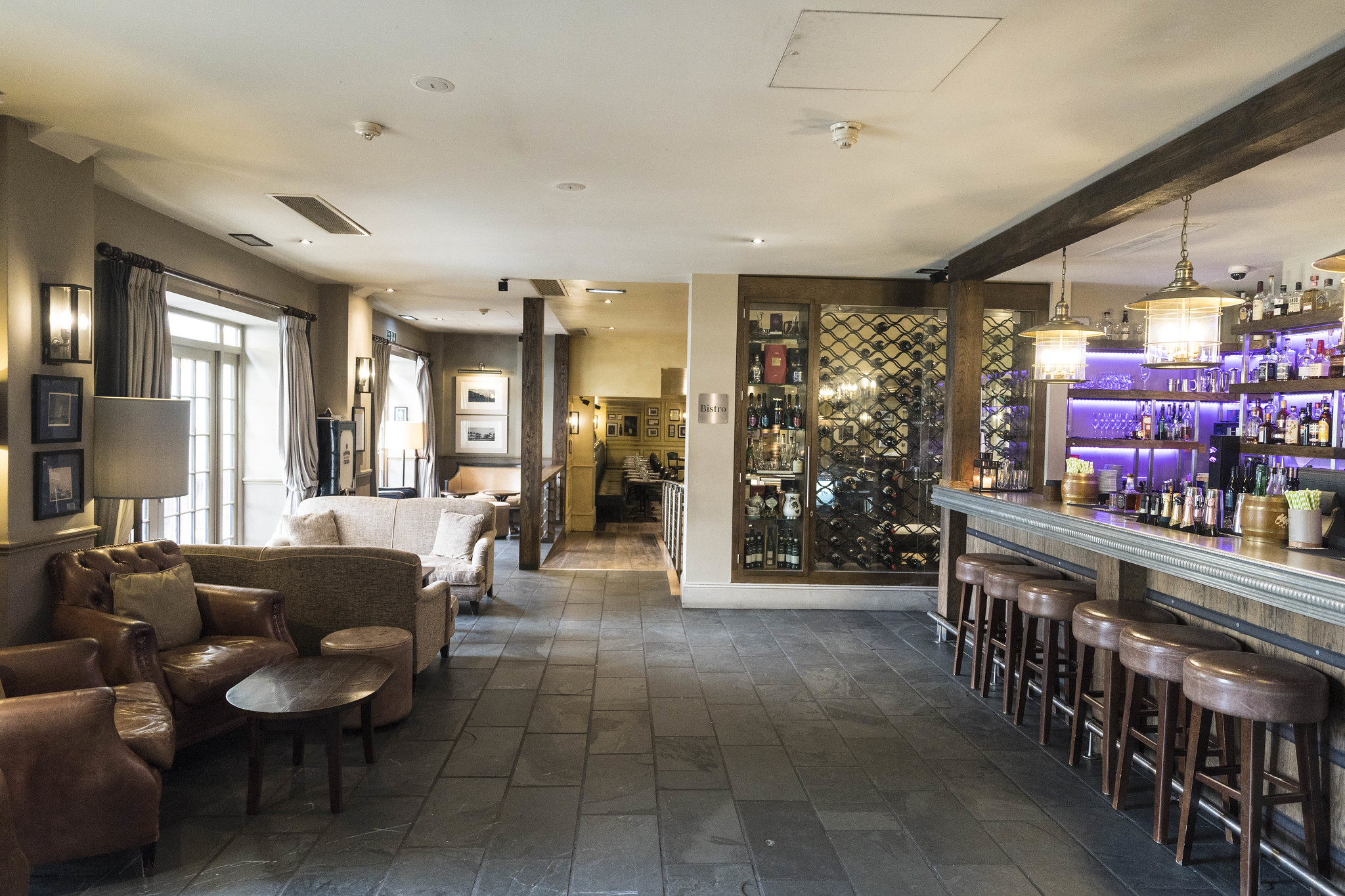 The convivial bar at Hotel du Vin, Poole, Dorset, England
