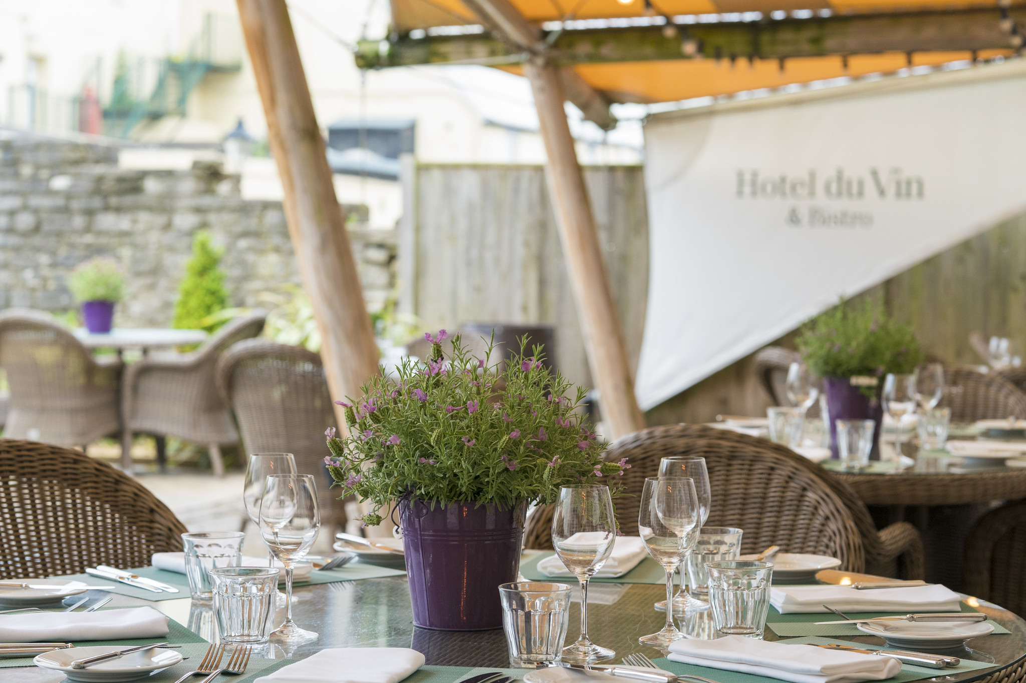 Al fresco dining at Hotel du Vin, Poole, Dorset, England
