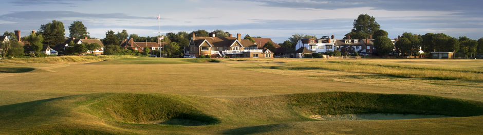 Heading toward the clubhouse at Littlestone Golf course, Kent. UK
