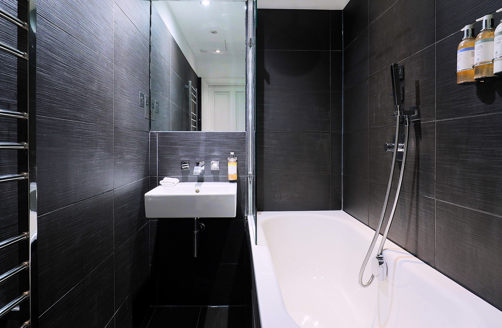A hotel bathroom at the Malmaison Hotel, Cheltenham, England