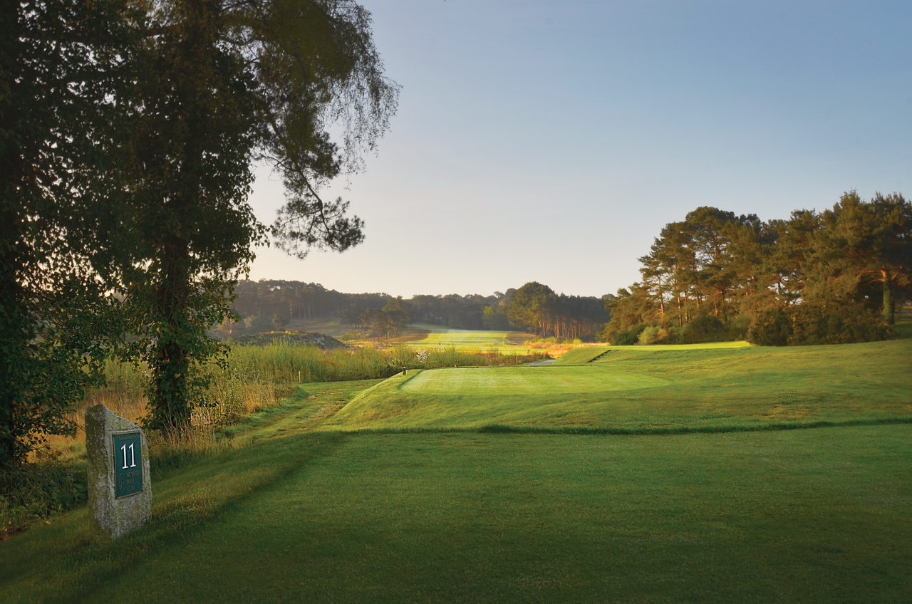 The 11th tee at Parkstone Golf Course, Poole, Dorset, England
