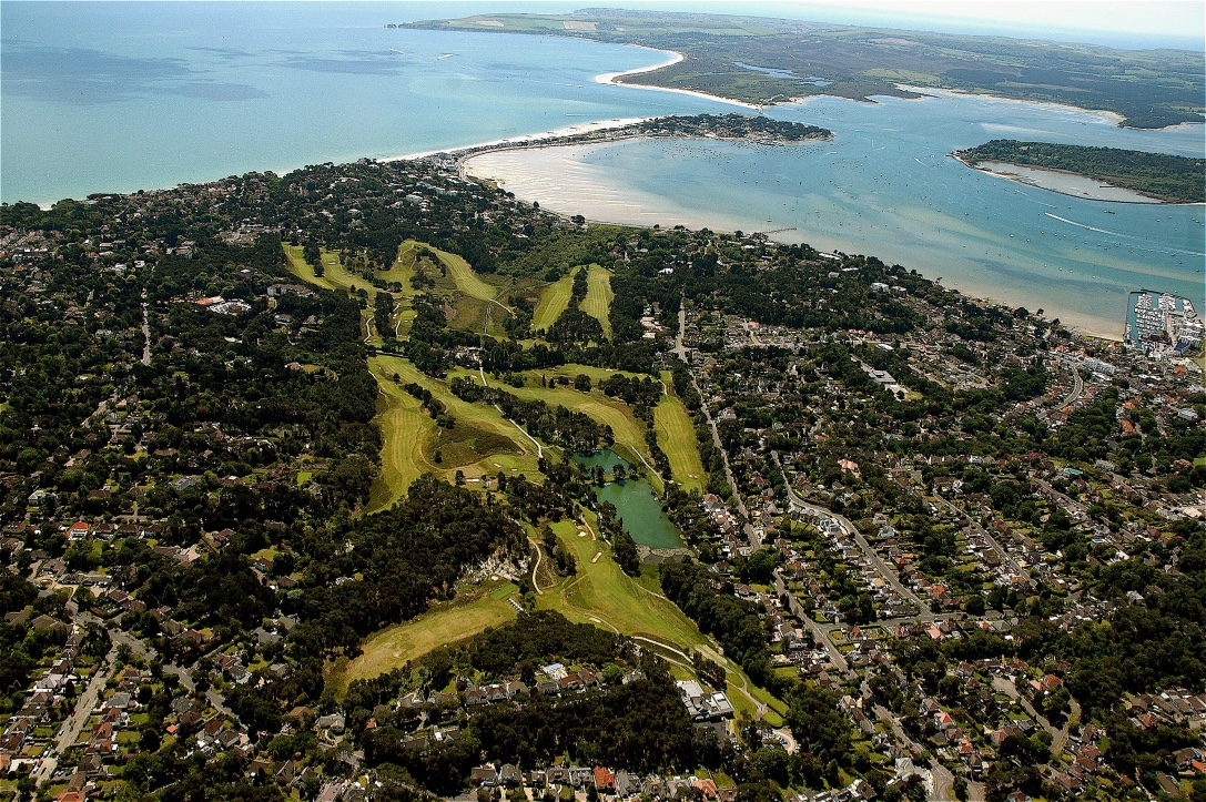 Bird's eye view of Parkstone Golf Course, Poole, Dorset, England