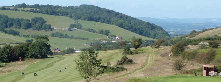 The 14th hole at Pyecombe Golf Club, Brighton, England
