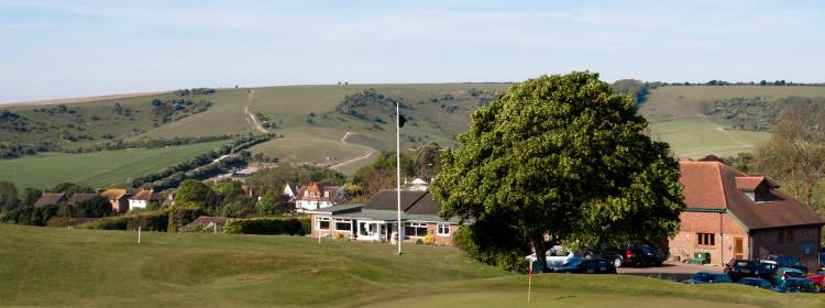 The clubhouse at Pyecombe Golf Club, Brighton, England