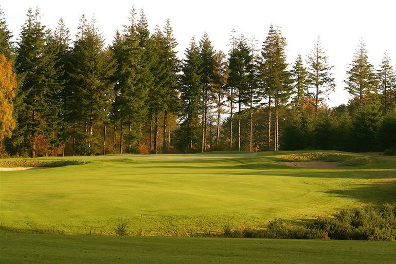 The ninth hole at Remedy Oak Golf Course, Dorset, England