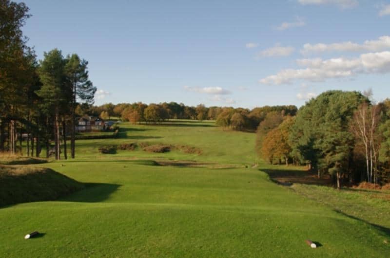 On the tee at Royal Ashdown Forest Golf Club Golf Course, Sussex, England. Golf Planet Holidays