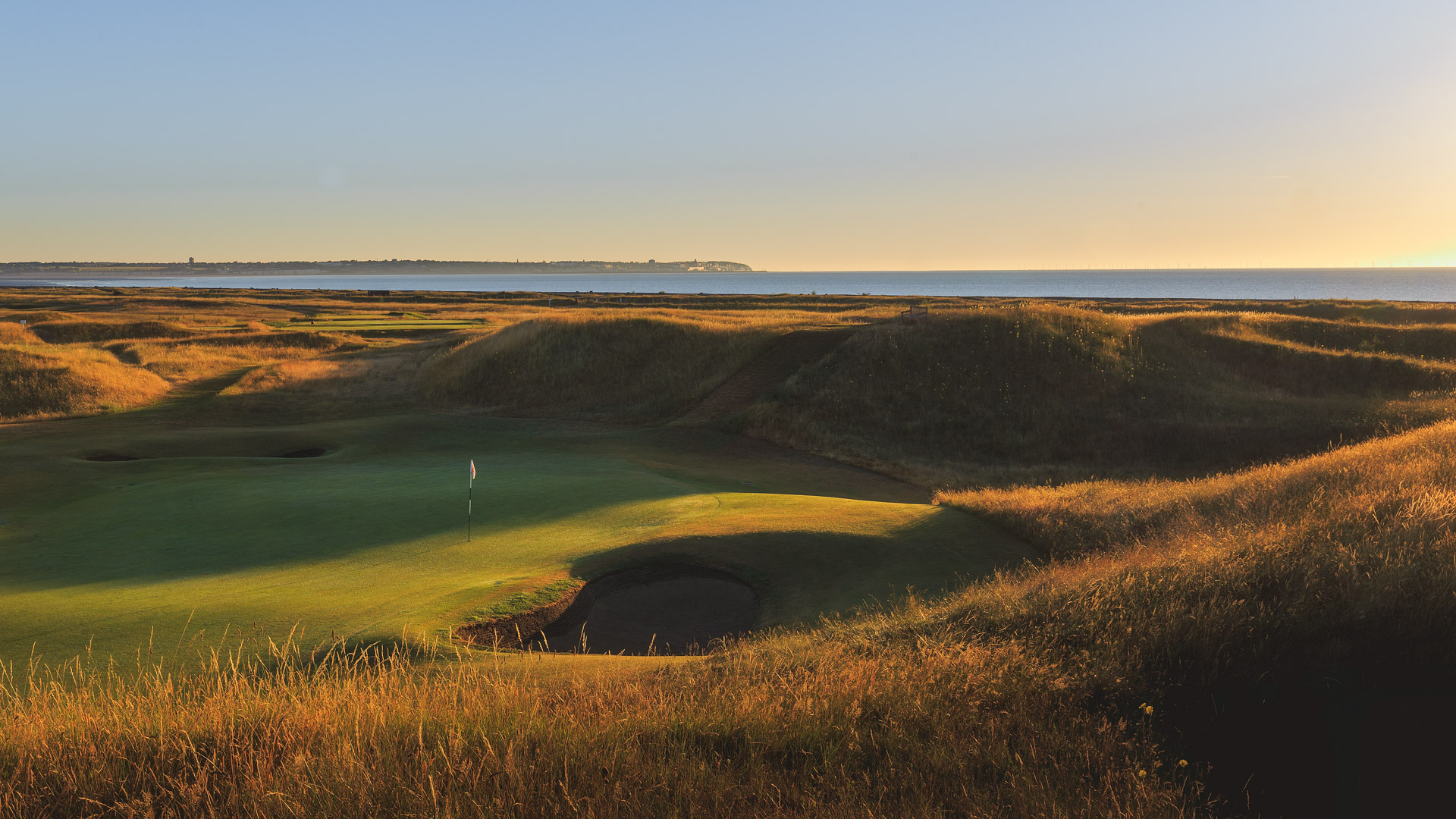 The sixth green at Royal St Georges Golf Club, Sandwich, Kent, England