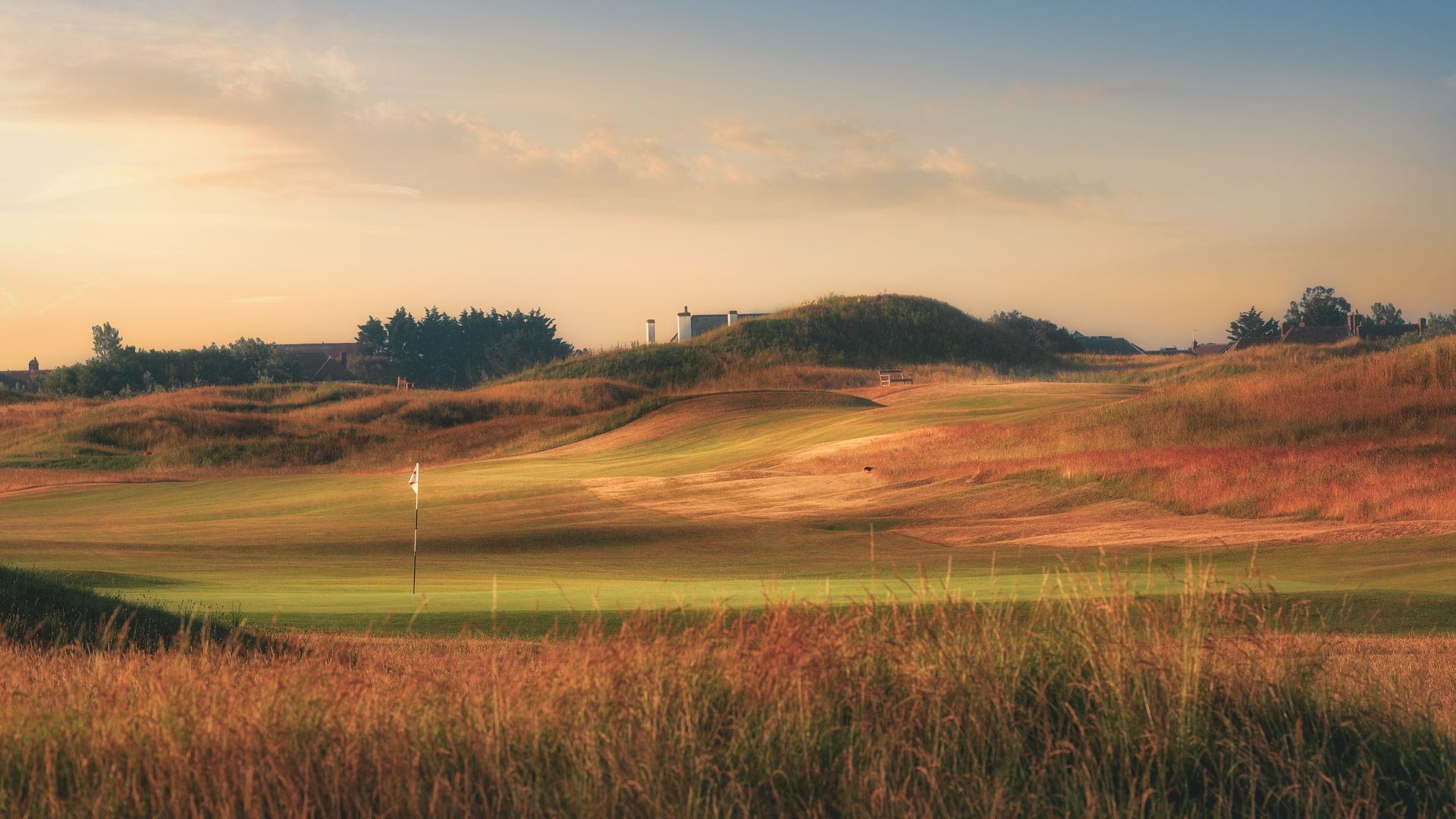 The seventh hole at Royal St Georges Golf Club, Sandwich, Kent, England