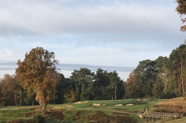Heading to the green at Stoneham Golf Club, Hampshire, England