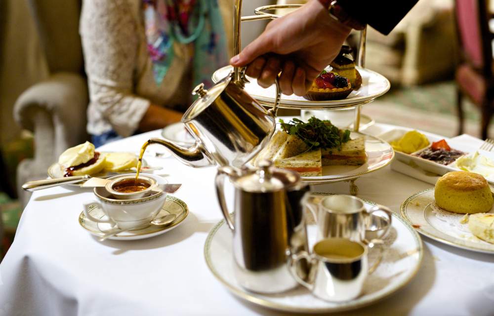 Afternoon tea is served at The Grand Hotel Eastbourne, England