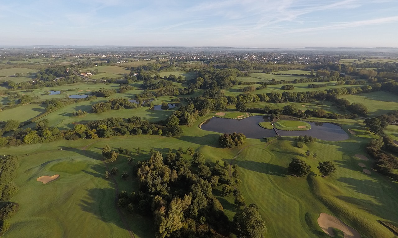 Aerial view of The Kendleshire Golf Club, Bristol, England