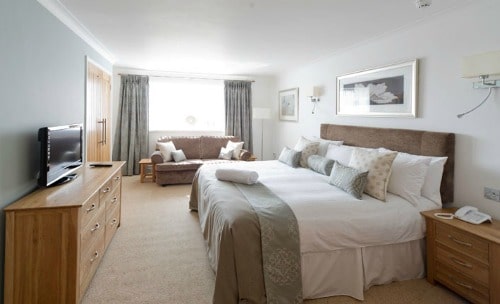 A bedroom at The Saunton Sands Hotel, Devon, England. Golf Planet Holidays