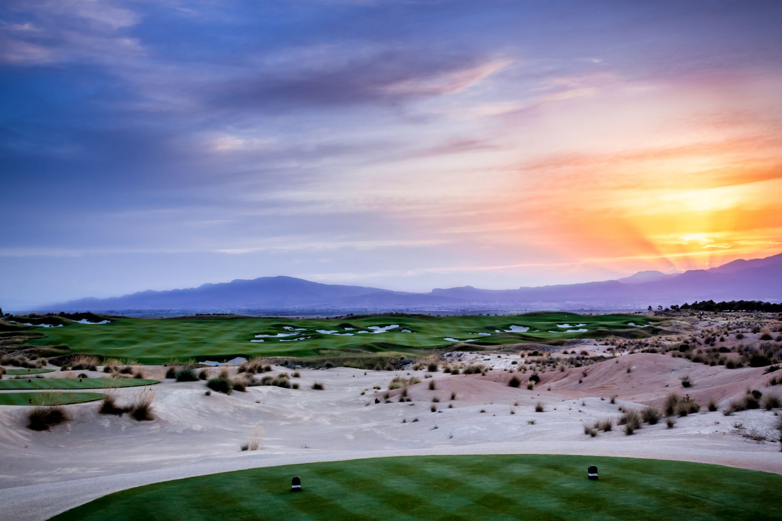 Dramatic skies over Alhama Signature golf course, Murcia, Spain