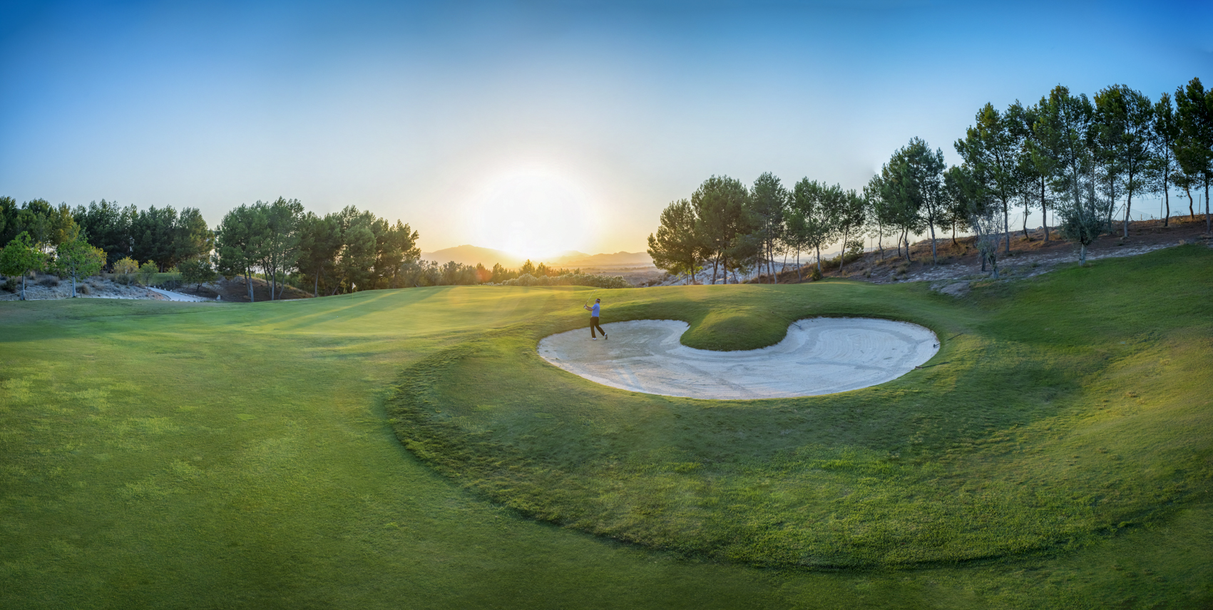 Playing as the sun sets at Altorreal Golf, Murcia, Spain.