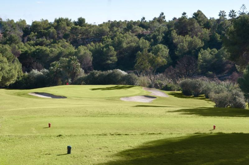 On the tee at Golf Villamartin, Alicante, Spain