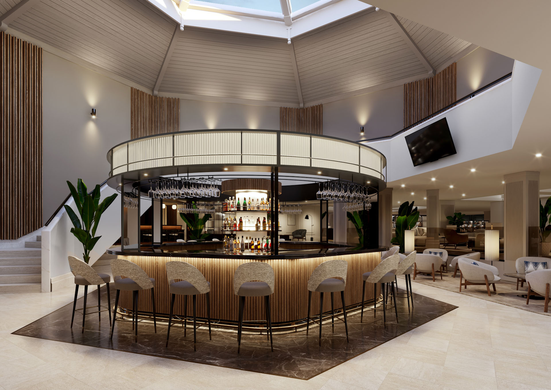 The stylish bar at La Manga Principe Felipe Hotel, Spain