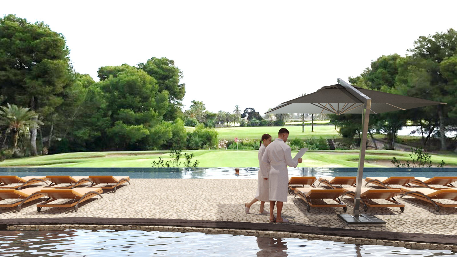 Relax by the pool at the luxury La Manga Principe Felipe Hotel, Spain