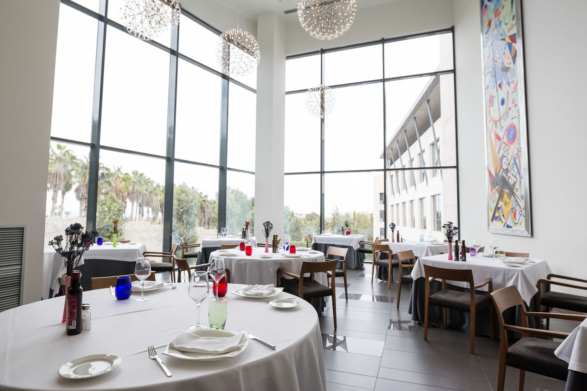 In the restaurant at La Finca Golf and Spa Resort, Alicante, Spain